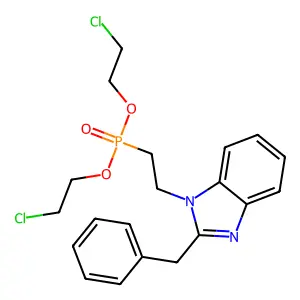Di-beta-chloroethyl-beta-benzylbenzimidazolyl ethyl phosphate structure