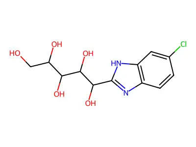 1-C-(5-chloro-1H-benzimidazol-2-yl)pentitol structure