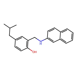 4-(2-Methylpropyl)-2-[(naphthalen-2-ylamino)methyl]phenol structure