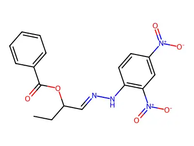 1-[(2,4-Dinitrophenyl)hydrazinylidene]butan-2-yl benzoate structure
