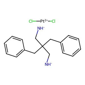 Platinum,2-bis(phenylmethyl)-1,3-propanediamine-N,N']dichloro-, (SP-4-2) structure