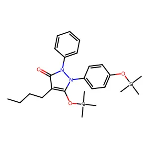 4-Butyl-2-phenyl-5-trimethylsilyloxy-1-(4-trimethylsilyloxyphenyl)pyrazol-3-one structure