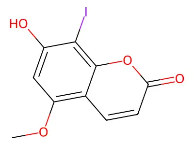 2H-1-Benzopyran-2-one, 7-hydroxy-8-iodo-5-methoxy- structure