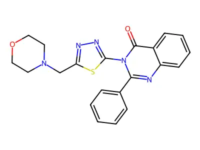 4(3H)-Quinazolinone, 3-(5-(4-morpholinylmethyl)-1,3,4-thiadiazol-2-yl)-2-phenyl- structure