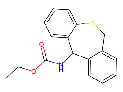 Carbamic acid, (6,11-dihydrodibenzo(b,e)thiepin-11-yl)-, ethyl ester structure