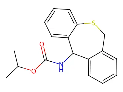 Carbamic acid, (6,11-dihydrodibenzo(b,e)thiepin-11-yl)-, 1-methylethyl ester structure