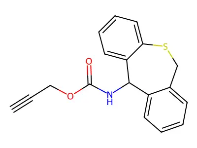 Carbamic acid, (6,11-dihydrodibenzo(b,e)thiepin-11-yl)-, 2-propynyl ester structure