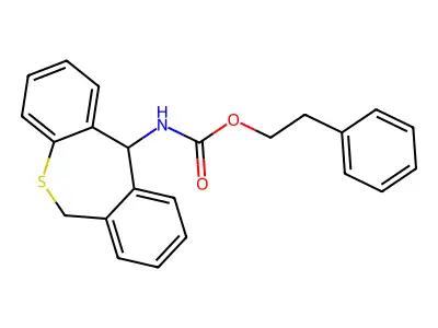 Carbamic acid, (6,11-dihydrodibenzo(b,e)thiepin-11-yl)-, 2-phenylethyl ester structure