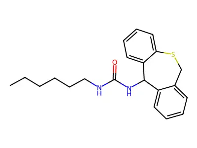 Urea, N-(6,11-dihydrodibenzo(b,e)thiepin-11-yl)-N'-hexyl- structure