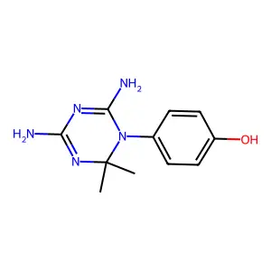4-(4,6-Diamino-2,2-dimethyl-1,3,5-triazin-1-yl)phenol structure