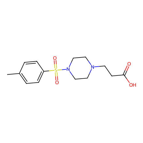 3-{4-[(4-Methylphenyl)sulfonyl]-1-piperazinyl}propanoic acid structure