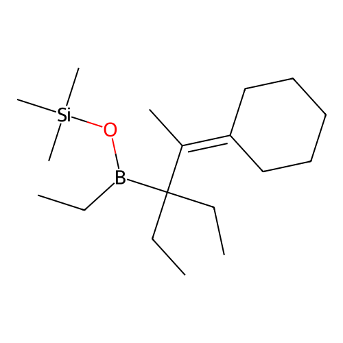 Borinic acid, (2-cyclohexylidene-1,1-diethylpropyl)ethyl-, trimethylsilyl ester structure