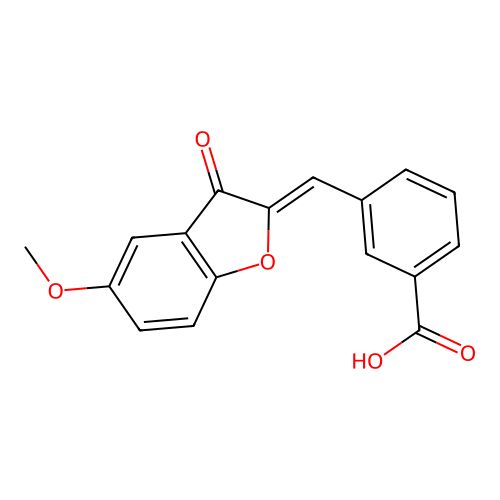 3-((Z)-(5-Methoxy-3-oxo-2(3H)-benzofuranylidene)methyl)benzoic acid structure