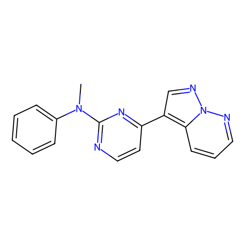 N-methyl-N-phenyl-4-pyrazolo[1,5-b]pyridazin-3-ylpyrimidin-2-amine structure