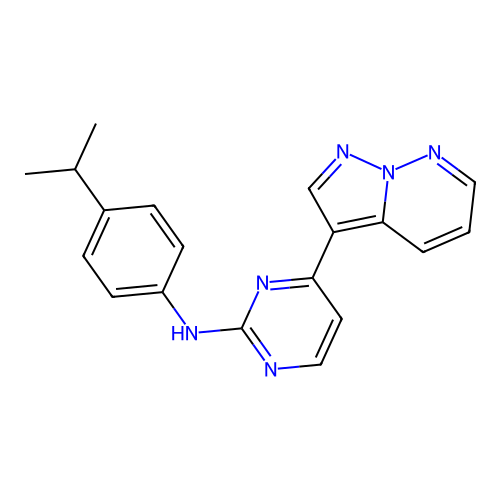 N-(4-propan-2-ylphenyl)-4-pyrazolo[1,5-b]pyridazin-3-ylpyrimidin-2-amine structure