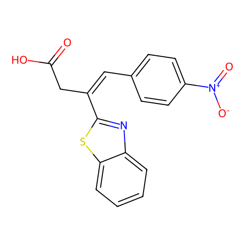 3-(1,3-Benzothiazol-2-yl)-4-(4-nitrophenyl)but-3-enoic acid structure
