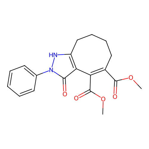 3-HO-2-PH-6,7,8,9-4H-2H-Cyclooctapyrazole-4,5-dicarboxylic acid dimethyl ester structure