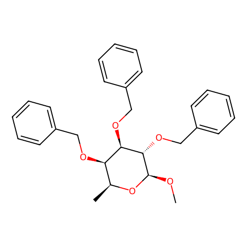 (2S,3S,4R,5R,6S)-2-methoxy-6-methyl-3,4,5-tris(phenylmethoxy)oxane structure