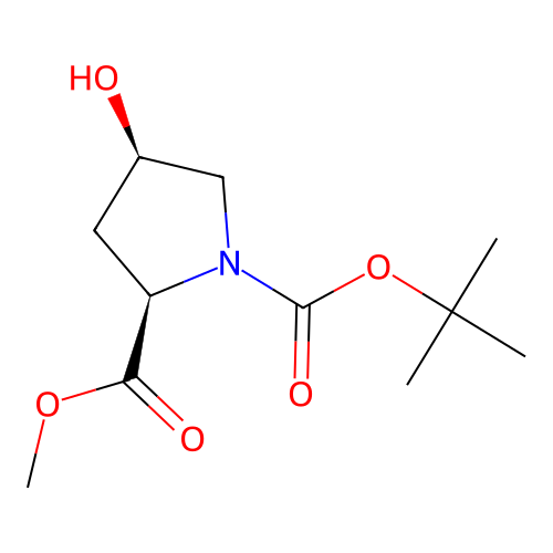 Methyl cis-1-Boc-4-hydroxy-D-prolinate structure