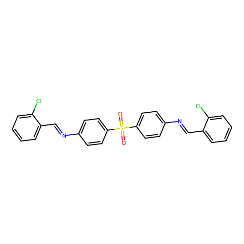 4-(2-chlorobenzylideneamino)phenyl sulfone structure