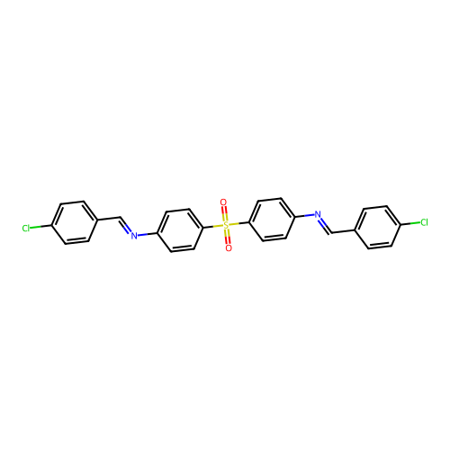 4,4'-Bis(4-chlorobenzylideneamino)diphenyl sulfone structure