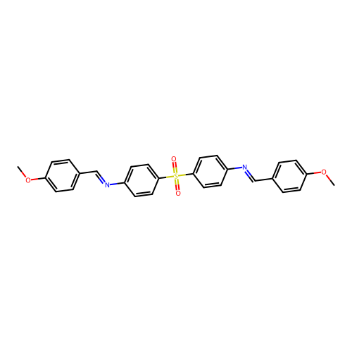4-(n-(4-methoxybenzylidene)amino)phenyl sulfone structure