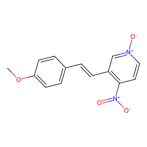 3-[(E)-2-(4-methoxyphenyl)ethenyl]-4-nitro-1-oxidopyridin-1-ium structure