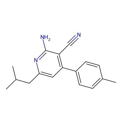 2-Amino-4-(4-methylphenyl)-6-(2-methylpropyl)pyridine-3-carbonitrile structure