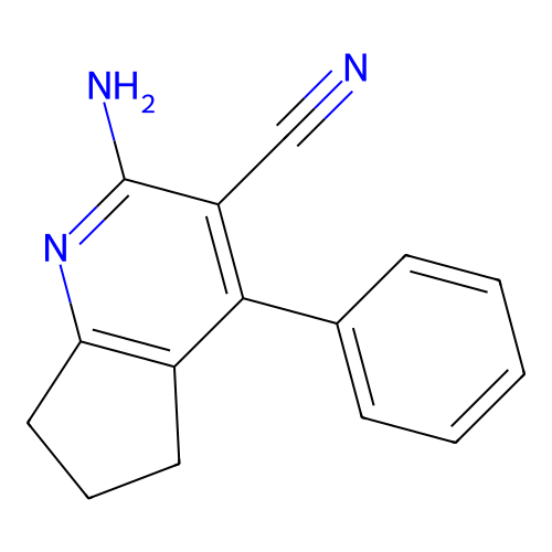 2-amino-4-phenyl-6,7-dihydro-5H-cyclopenta[b]pyridine-3-carbonitrile structure