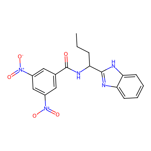 N-[1-(1H-benzimidazol-2-yl)butyl]-3,5-dinitrobenzamide structure