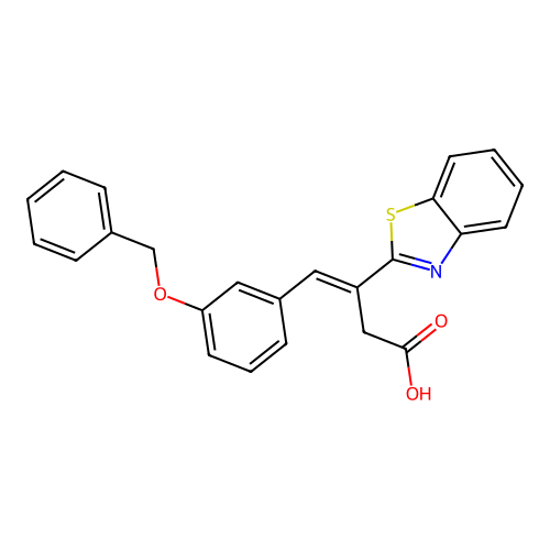 3-(1,3-Benzothiazol-2-yl)-4-[3-(benzyloxy)phenyl]but-3-enoic acid structure