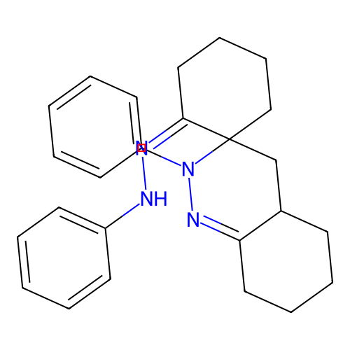 (Z)-2-phenyl-2'-(2-phenylhydrazono)-4,4a,5,6,7,8-hexahydro-2H-spiro[cinnoline-3,1'-cyclohexane] structure