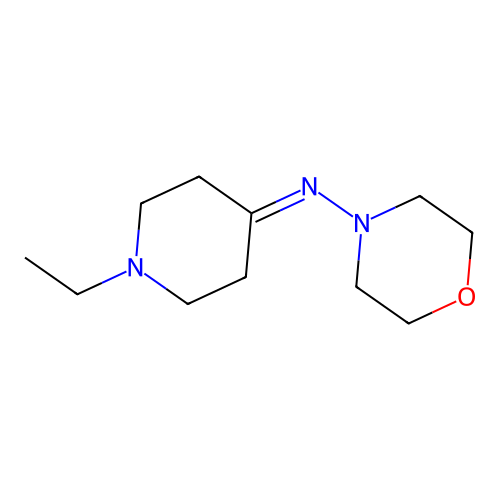 1-ethyl-N-morpholin-4-ylpiperidin-4-imine structure