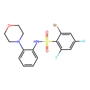 2-bromo-4,6-difluoro-N-(2-morpholin-4-ylphenyl)benzenesulfonamide structure