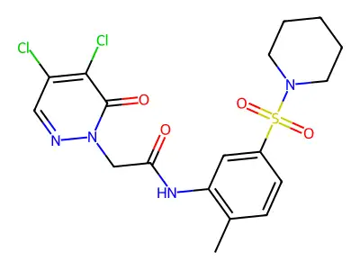 2-(4,5-dichloro-6-oxopyridazin-1-yl)-N-(2-methyl-5-piperidin-1-ylsulfonylphenyl)acetamide structure