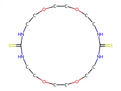 1,9,12,20-Tetraoxa-4,6,15,17-tetraazacyclodocosane-5,16-dithione structure