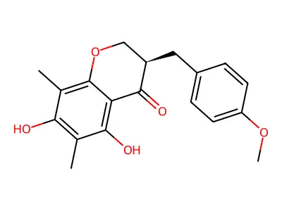 5,7-Dihydroxy-6,8-dimethyl-3-(4-methoxybenzyl)chroman-4-one structure
