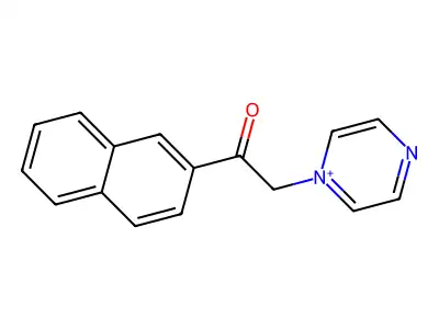1-Naphthalen-2-yl-2-pyrazin-1-ium-1-ylethanone structure