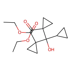 ETHYL 1-[CYCLOPROPYL-(1-ETHOXYCARBONYLCYCLOPROPYL)-HYDROXY-METHYL]CYCLOPROPANE-1-CARBOXYLATE structure