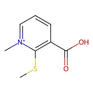 3-Carboxy-1-methyl-2-(methylsulfanyl)pyridinium structure