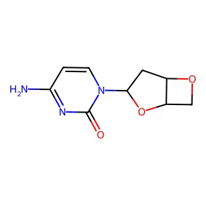 2(1H)-Pyrimidinone, 4-amino-1-(3,5-anhydro-2-deoxy-beta-D-threo-pentofuranosyl)- structure