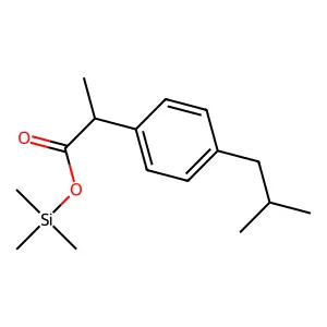 Trimethylsilyl 2-[4-(2-methylpropyl)phenyl]propanoate structure