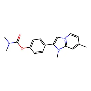 4-(1,7-Dimethylimidazo[1,2-a]pyridin-1-ium-2-yl)phenyl dimethylcarbamate structure