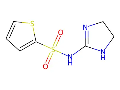 N-(4,5-dihydro-1H-imidazol-2-yl)thiophene-2-sulfonamide structure