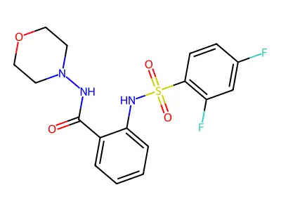 2-[(2,4-difluorophenyl)sulfonylamino]-N-morpholin-4-ylbenzamide structure