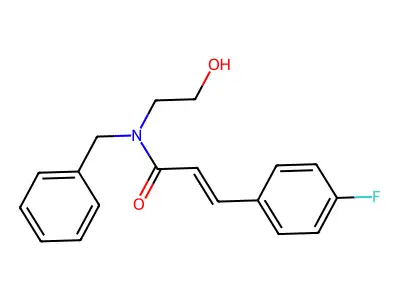 n-Benzyl-3-(4-fluorophenyl)-N-(2-hydroxyethyl)acrylamide structure