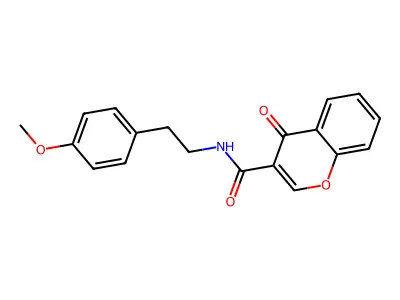 N-[2-(4-methoxyphenyl)ethyl]-4-oxochromene-3-carboxamide structure