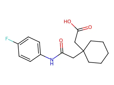 2-(1-{[(4-Fluorophenyl)carbamoyl]methyl}cyclohexyl)acetic acid structure