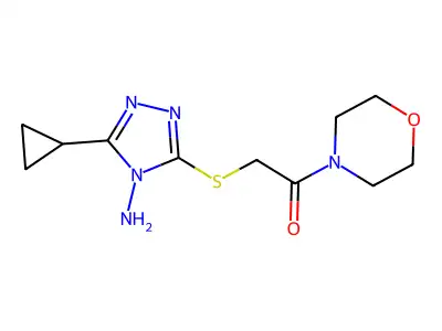 2-[(4-Amino-5-cyclopropyl-1,2,4-triazol-3-yl)sulfanyl]-1-morpholin-4-ylethanone structure