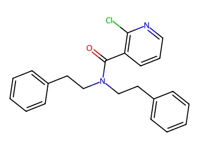 2-chloro-N,N-bis(2-phenylethyl)pyridine-3-carboxamide structure